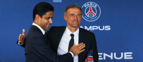 Nasser Al-Khelaïfi et Luis Enrique au Campus PSG (capture Twitter @LMDPSG)