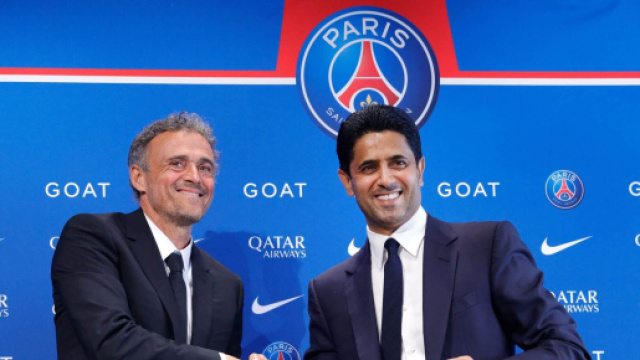 Luis Enrique et Nasser Al-Khelaïfi (capture Twitter @PSG_inside)
