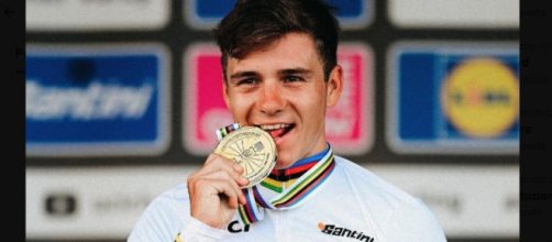 Ciclismo, il Campione del Mondo a cronometro Remco Evenepoel.