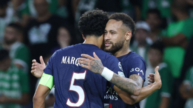 Marquinhos et Neymar au PSG (capture Twitter @PSG_inside)
