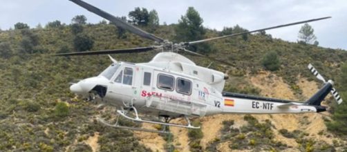 El helicóptero medicalizado trasladó al niño hasta el Hospital General de Castellón (Twitter, @GVA112)