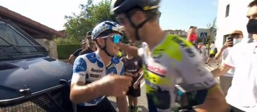 Vuelta Espana, Remco Evenepoel e Rui Costa all'arrivo della tappa di Lekunberri