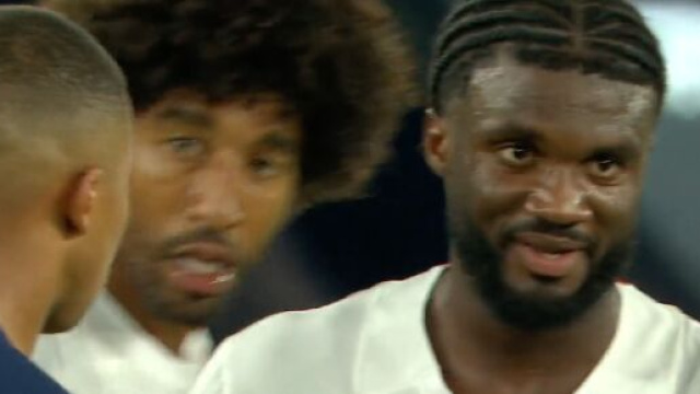 Moffi et son comportement n'ont pas plu à Mbappé. (screenshot Twitter - @primevideo)