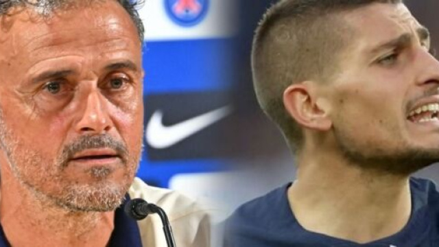 Luis Enrique cash avec Marco Verratti sur son avenir au PSG. (sceenshot Twitter - @ParisGalaxyOff)