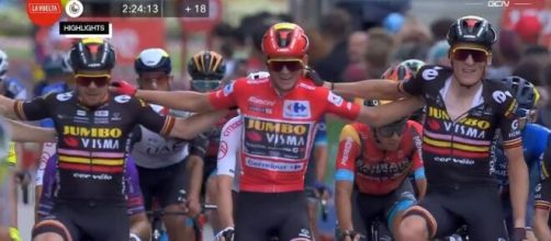 Vuelta España, l'arrivo della Jumbo-Visma a Madrid.