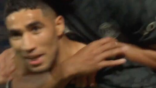 Hakimi buteur avec le PSG ce mardi soir face &agrave; Dortmund. (screenshot Twitter - @canal+)