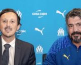 Pablo Longoria et Gennaro Gattuso à l'OM. (screenshot Twitter - @_BeFootball)