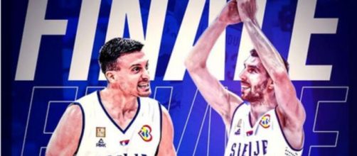 La grafica del profilo ufficiale Instagram della federazione di pallacanestro serba dopo la vittoria in semifinale. (Instagram).