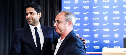 Nasser Al-Khelaïfi et Luis Campos au PSG (capture Twitter @panams75)