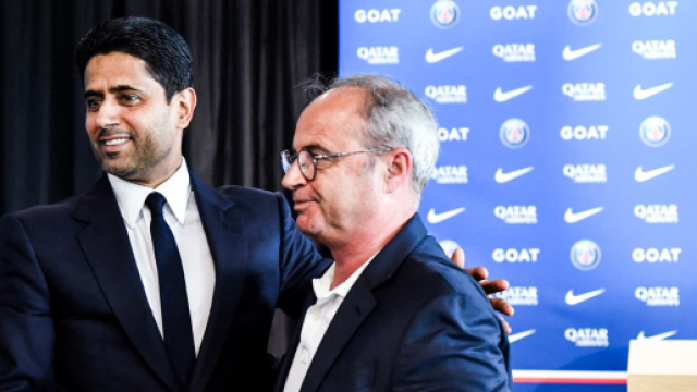 Nasser Al-Khelaïfi et Luis Campos au PSG (capture Twitter @panams75)