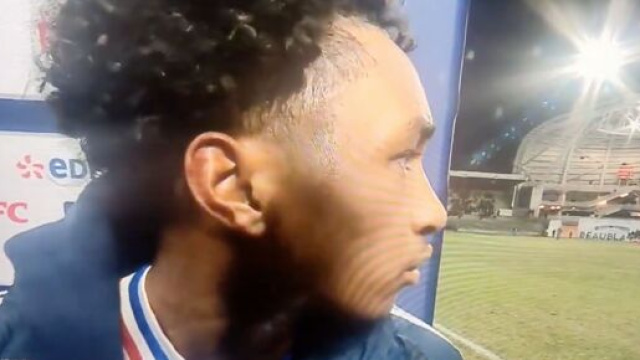 Malick Fofana buteur &agrave; Bergerac. (screenshot Twitter @beinsports)