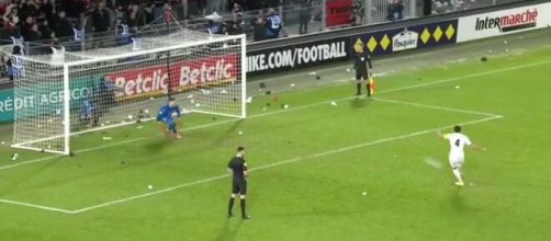 Gigot a raté son tir au but lors de Rennes-OM. (screenshot Twitter @beinsports)