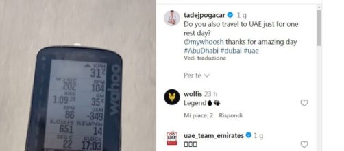 Ciclismo, Pogacar criticato dai fan: 'Anche tu viaggi in UAE per un giorno di riposo?"