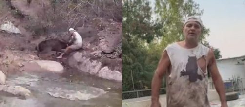 Frank Cuesta sufre el ataque del ciervo Perrito (YouTube/santuariolibertad)