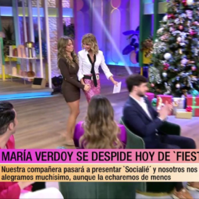 Emocionante despedida de María Verdoy en 'Fiesta' para presentar 'Socialité' (Telecinco)