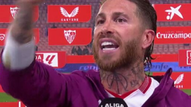 Sergio Ramos s’emporte en pleine interview (capture Twitter @Actu Foot)
