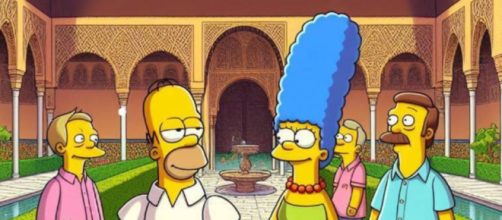 Los Simpson 'visitaron' todos los lugares emblemáticos de Granada (Faceboook, @andaluciavibes)