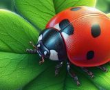 Coccinella su quadrifoglio portafortuna - © Bing IA.