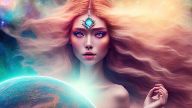 Dea con capelli lunghi e ciondolo sulla fronte &copy; Immagine Pixabay