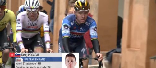 Tadej Pogacar e Remco Evenepoel - Screenshot © Eurosport