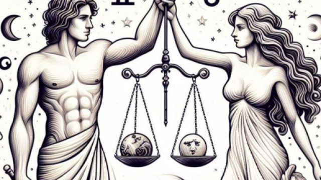 Uomo e donna che mantengono una bilancia - &copy; Bing AI