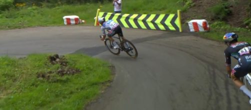 La caduta di Roglic al Tour de France - Screenshot © Eurosport