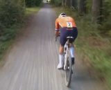 Mathieu Van der Poel ai Mondiali gravel - screenshot © Eurosport