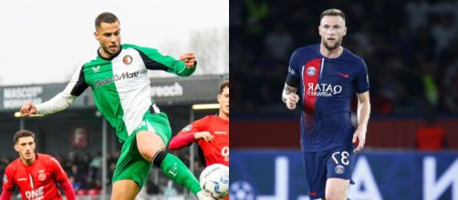 David Hacko, difensore del Feyenoord. Foto © Feyenoord. Milan Skriniar, difensore del PSG. Foto © PSG