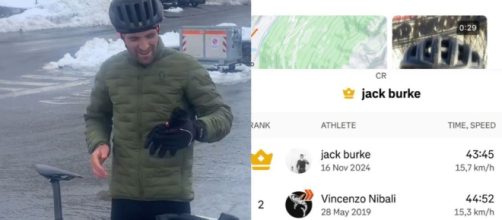 Il KOM di Jack Burke sul Mortirolo - © Strava Jack Burke