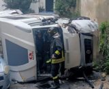 L'incidente stradale avvenuto a Pizzo - © Vigili del Fuoco