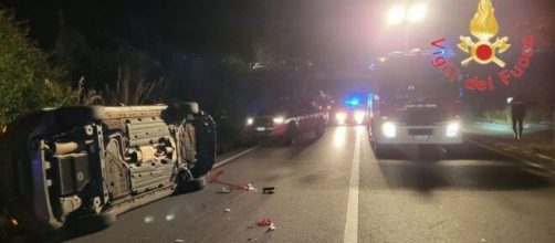 Incidente stradale a Praia a Mare © Vigili del fuoco