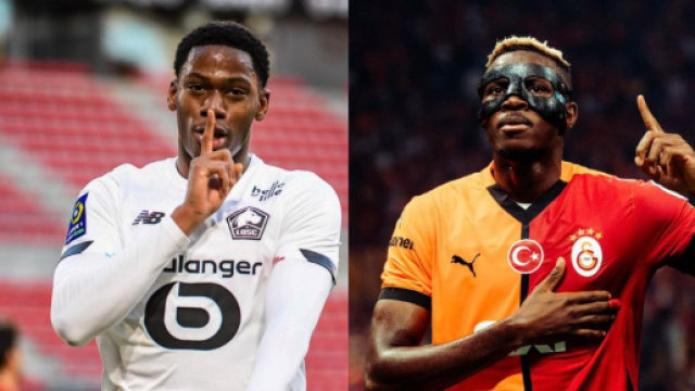 Jonathan David, attaccante del Lille. Foto © David. Victor Osimhen, attaccante del Galatasaray. Foto © profilo X/Osimhen