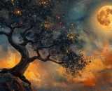 Un albero e la luna piena (© Pixabay).