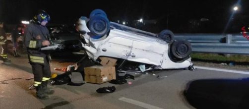 L'incidente stradale avvenuto sull'Autostrada A19 - © Vigili del Fuoco