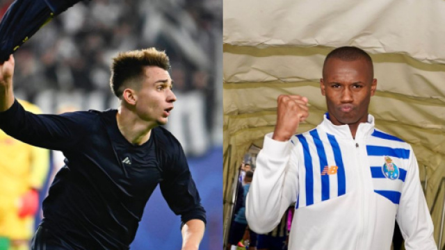 Francisco Conceicao, attaccante della Juventus. Foto &copy; Juventus. Tiago Djal&ograve;, difensore del Porto. Foto &copy; Porto