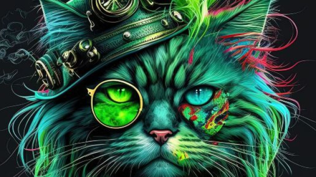 Gatto punk generato con l'IA - © Pixabay.