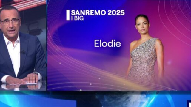 Carlo Conti in durante il TG1 svela i nomi degli artisti di Sanremo 2025 - &copy; Rai.It