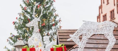 Albero di Natale con luminarie a forma di renne- © Pexels.