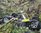 Auto ribaltata a Catanzaro - © Vigili del Fuoco.