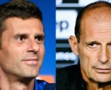 Thiago Motta e Massimiliano Allegri. Foto © Juventus