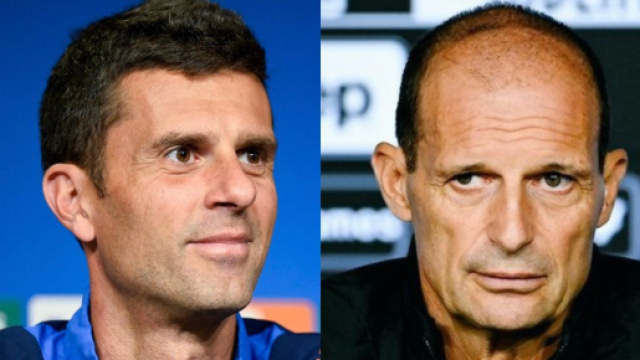 Thiago Motta e Massimiliano Allegri. Foto &copy; Juventus