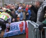 La caduta di Wout van Aert a Loenhout - © Screenshot Eurosport