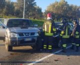 Scontro tra una Nissan Navara e una Nissan Qashqai - © Vigili del Fuoco