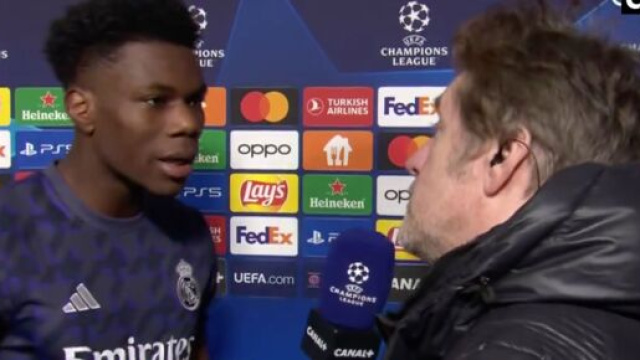 Tchouameni nouveau défenseur central au Real Madrid. (screenshot Twitter @canal+)