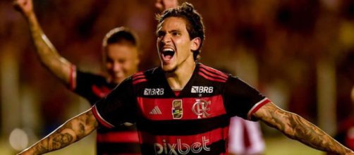 Pedro marcou três vezes (Reproduçao/Facebook/FlamengoOficial)