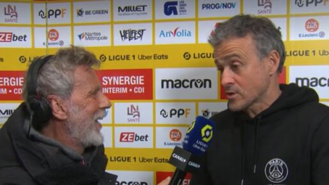 Luis Enrique en forme pour ses d&eacute;buts au PSG. (screenshot - @canal)