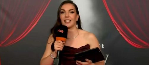 Inés Hernand fue una de las presentadoras de RTVE en la alfombra roja de los Goya (Captura de pantalla de RTVE)