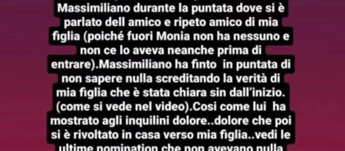 GF, la madre di Monia punge Varrese: 'Ha finto di non sapere nulla screditando mia figlia'.