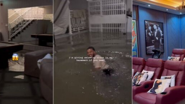 Sous le choc, Laurent et Jazz Correia, filme leur luxueuse maison de Dubaï qui prend l'eau. (Instagram @noiambillionaire)