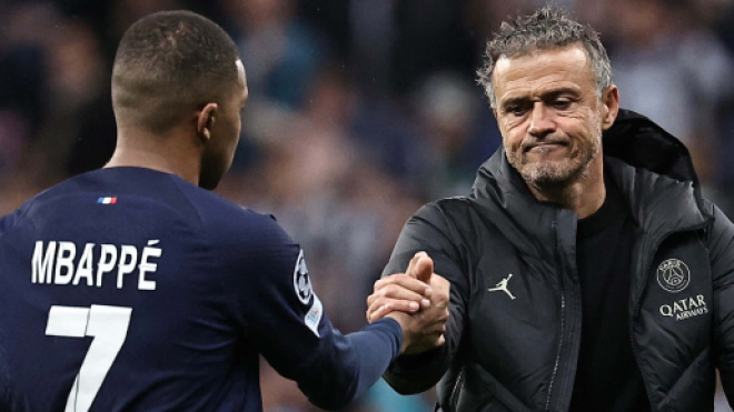 Kylian Mbappé et Luis Enrique (capture X @ActuFoot_)